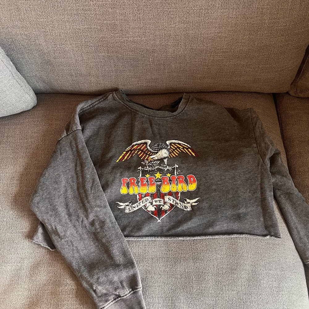 Double Zero Kids Charcoal Sweatshirt with Eagle Graphic
